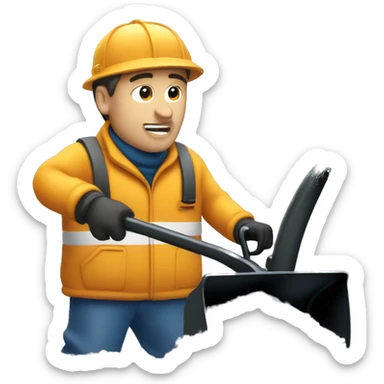 Snow blower blowing snow  sticker