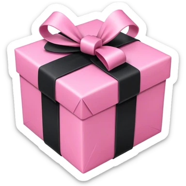 Pink Gift wrapped with black rope sticker