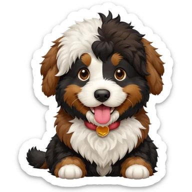bernedoodle playful pose sticker