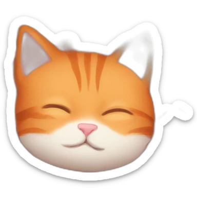 Orange cat happy napping  sticker
