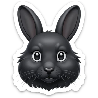 Black lionhead rabbit all black sticker