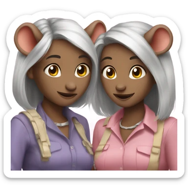 two rat girlfriends sticker