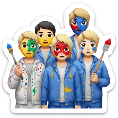 Painters with Paint Stained Faces sticker
