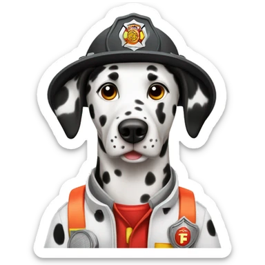Dalmatian firefighter sticker