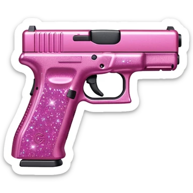 Pink glitter Glock sticker
