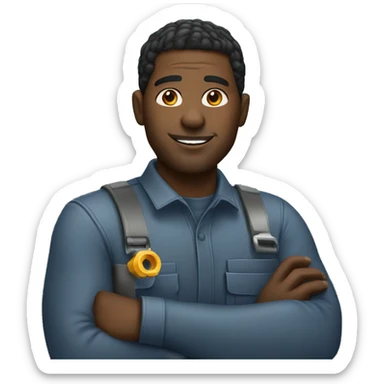 Black guy mechanic sticker