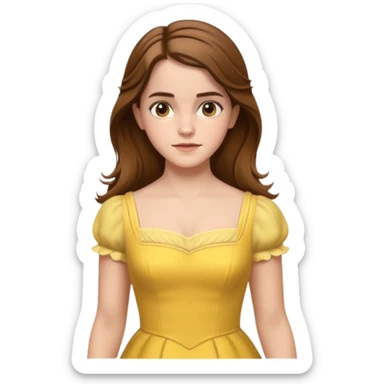 emma watson long hair as belle Cinematic Realistic sticker