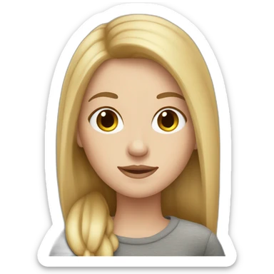 white girl with brown hair and blonde at the end sticker