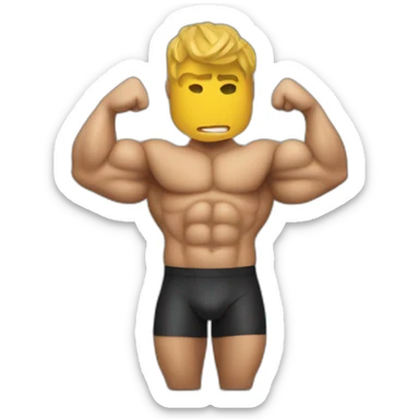 Latex bodybuilder sticker