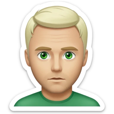 Gary Barlow with green eyes, platinum blonde hair sticker