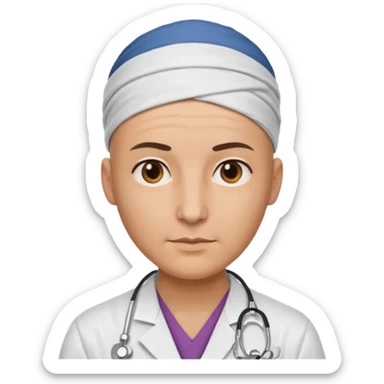 bald doctor with head bandanna sticker
