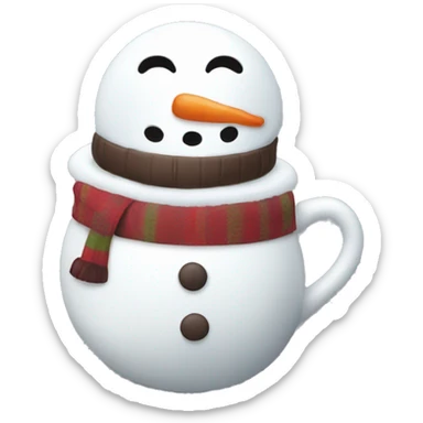 snowman with a cup of hot chocolate  sticker