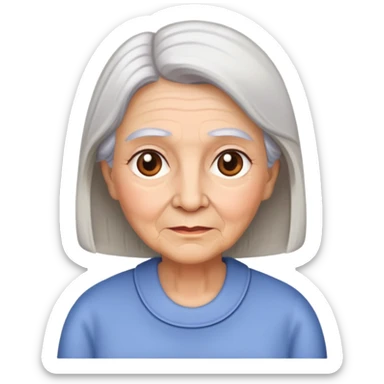 grandmother with straight hair and brown eyes sticker