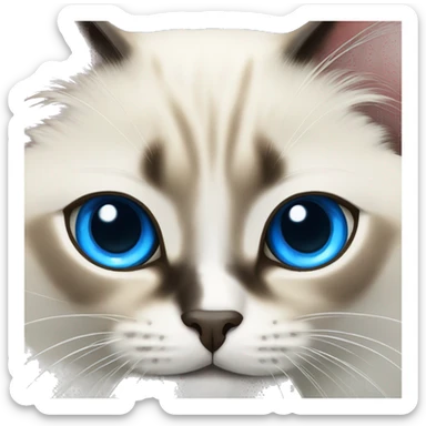 Balinese cat with blue eyes sticker