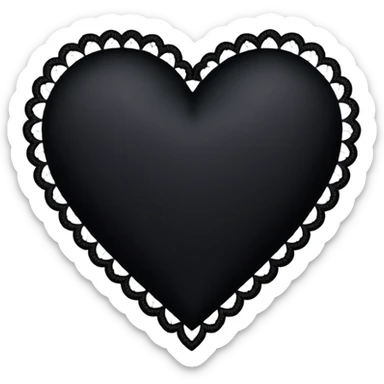 goth heart with a black lace trim sticker