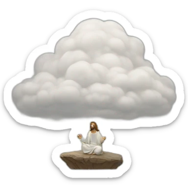 Cloud and jesus praying sticker