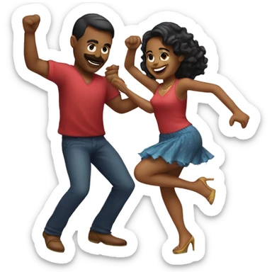 a couple dancing salsa sticker