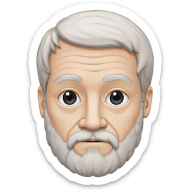 Aristotle portrait, hand-drawn look, as a black-and-white sketch sticker