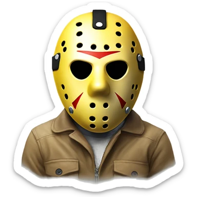 Yellow Jason voorhees mask  sticker