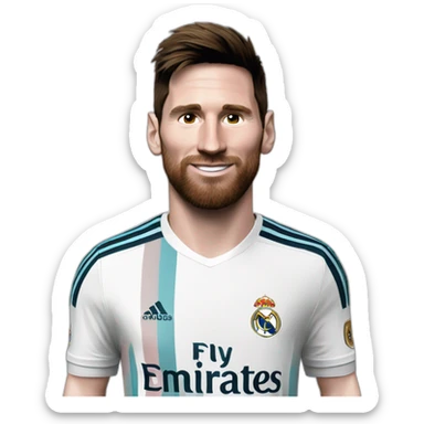 Messi avec le maillot du Real Madrid sticker