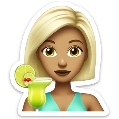 Blonde girl acting sassy with a margarita  sticker