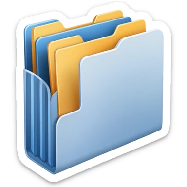 Desktop application folder structure with nested folders and files sticker