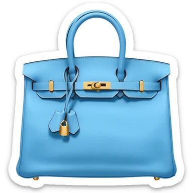 hermes birkin sky blue color bag  sticker