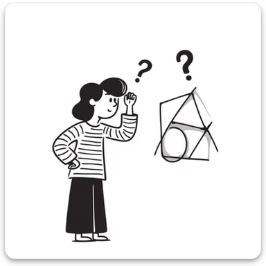 a person trying to solve a puzzle, scratching their head with a big question mark above, playful doodle style sticker
