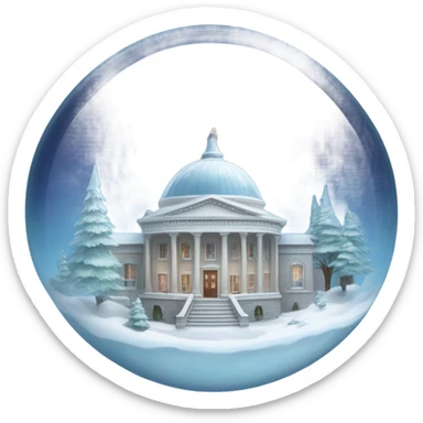 Semi circular glass dome with January inside very pretty sticker