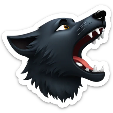Black wolf howling  sticker