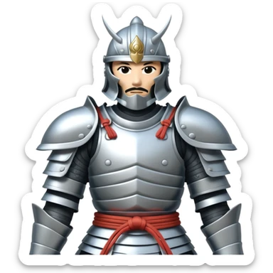 silver samurai armour sticker