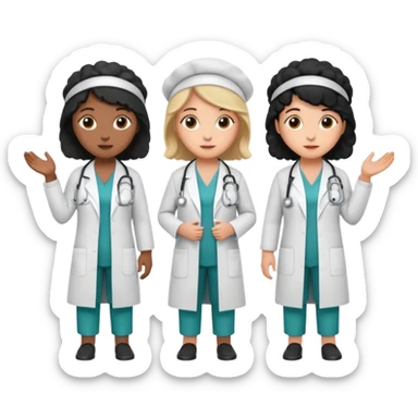 Three black sheep dressed as doctors and they’re female sticker