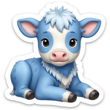 Vaca tierna azul sticker