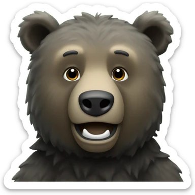 Baylor University Black Bear that looks singed / slightly burned sticker