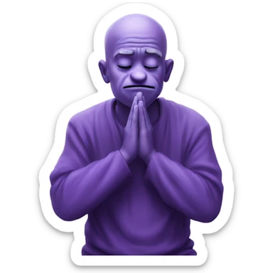 Grimace praying to god sticker