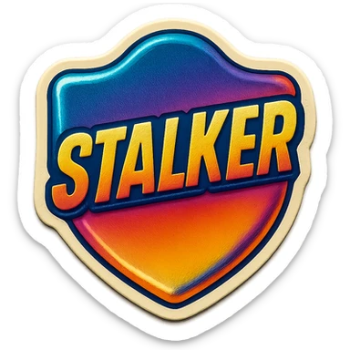 a sticker of a stalker badge sticker
