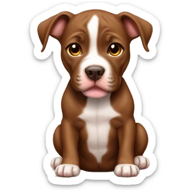 Brown Pitbull puppy sticker