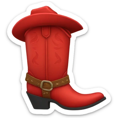  red cowboy boot sticker