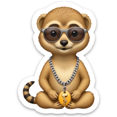 Meerkat with chain and sunglasses sticker