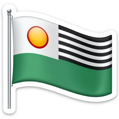 I want a flag as a emoji its made by three colours white green and black sticker