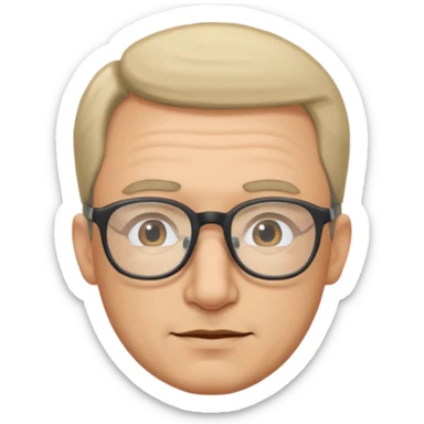 Emoli hombre con lentes poco cabello y nariz grande sticker