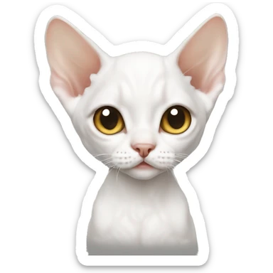 White Devon Rex kitten sticker