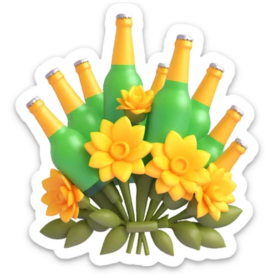 a beer bouquet sticker