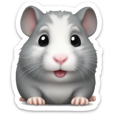 Grey hamster sticker