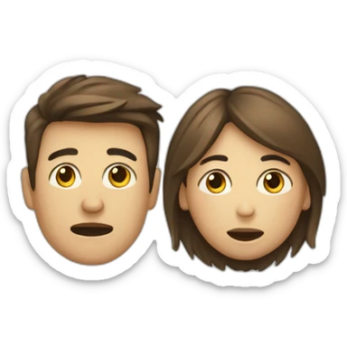 femme qui pleure et et homme vient las secourire sticker