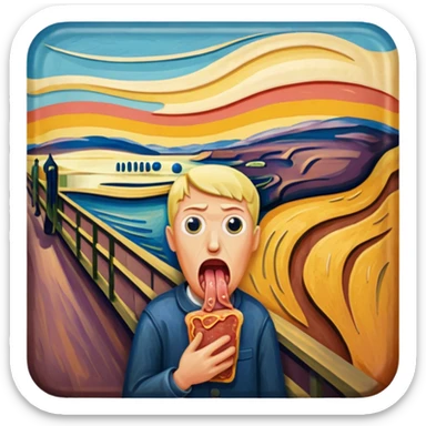 Edvard munch scream with SPAM MEAT landscape  sticker