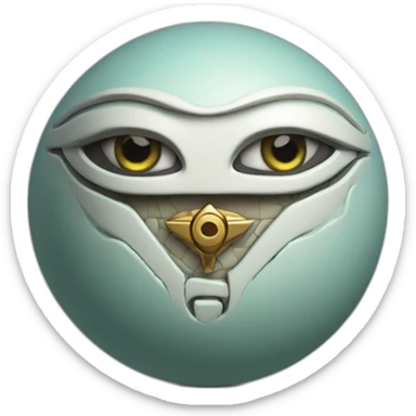 3d sphere with a cartoon Guardian skin texture with Eye of Horus sticker
