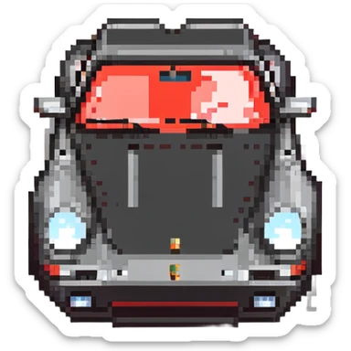 Black Porsche 911 with red details sticker