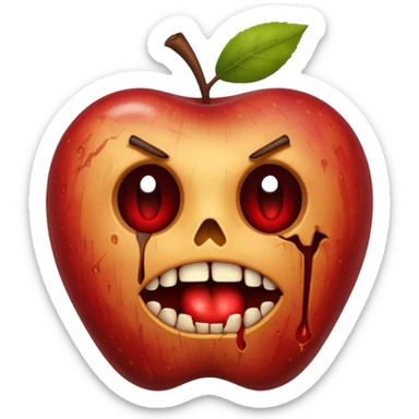ugly, rotten apple sticker