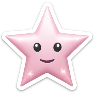 pale pink star sparkle sticker